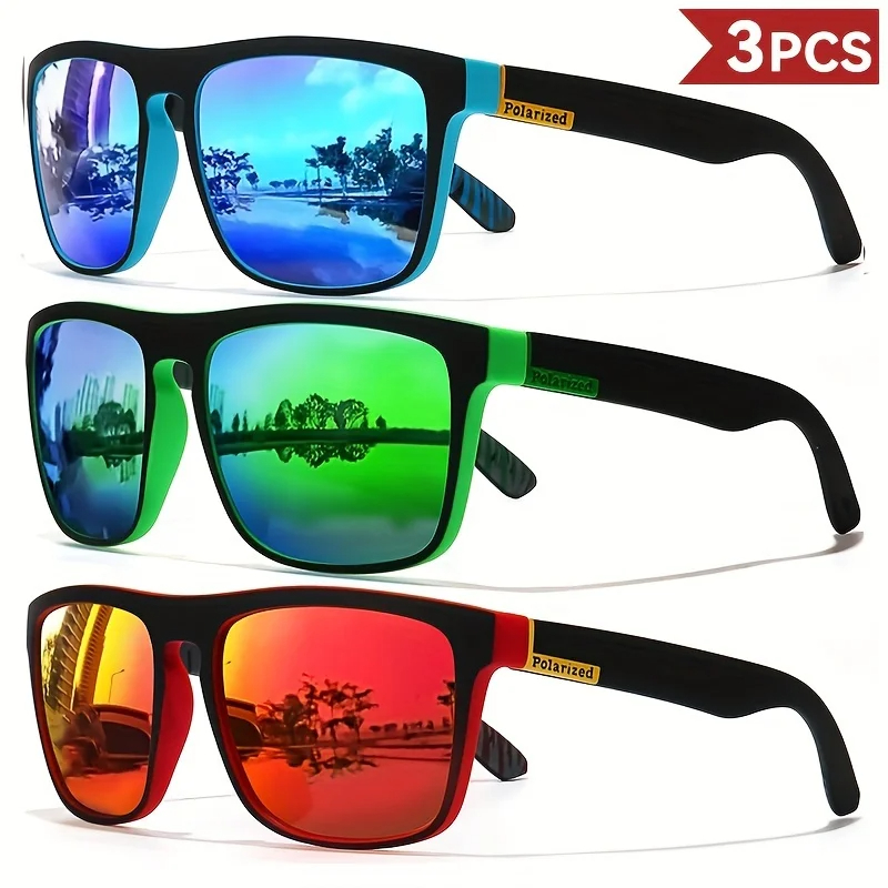 Sunglasses Polarized Men - 1/3 adet klasik polarize kare moda