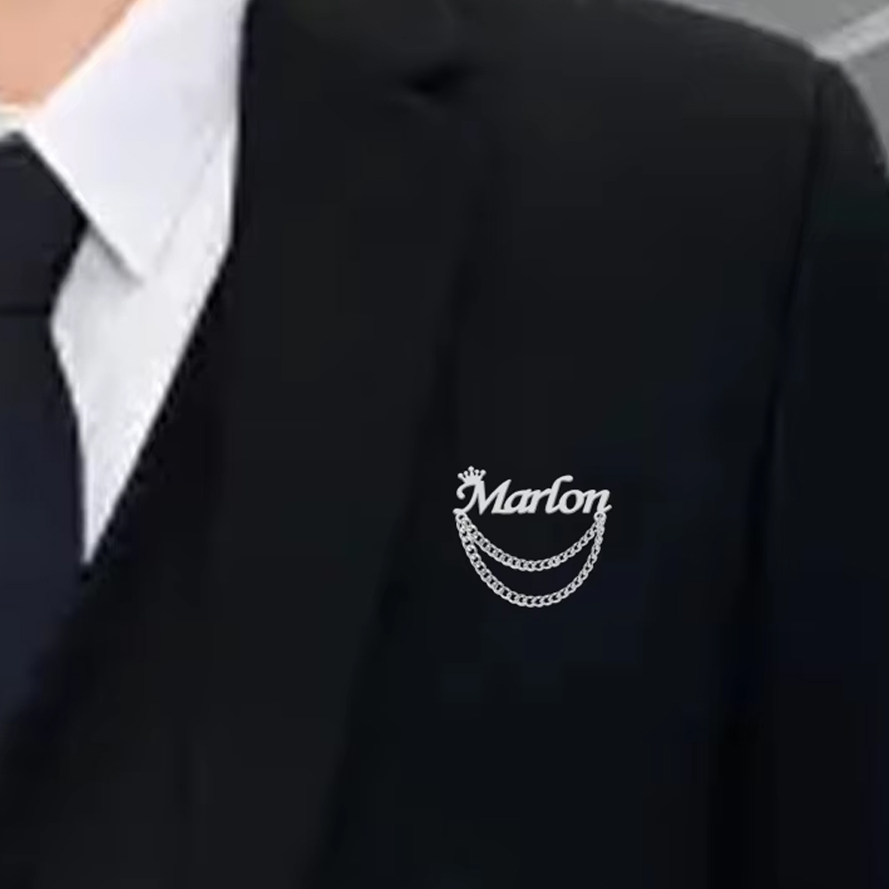Men Accessories Brooch - Kişiselleştirilmiş İsim Broş Özelleştirilmiş Taç Pimleri