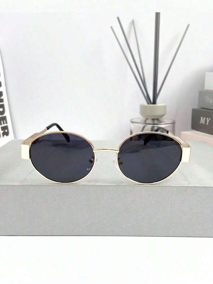 Sunglasses Polarized Men - Yeni Retro Lüks Metal Oval Küçük