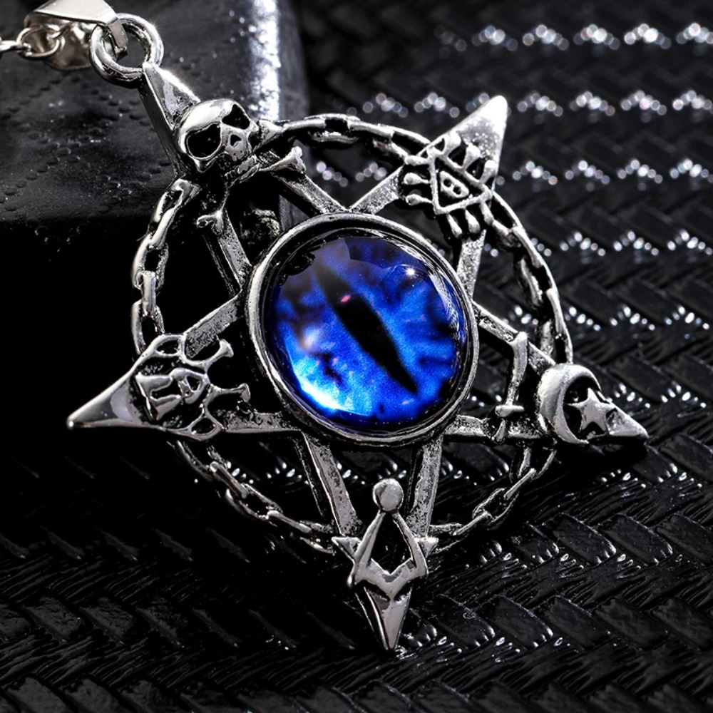 Men Accessories Pendant - Beş köşeli yıldız şeklinde şeytan gözü