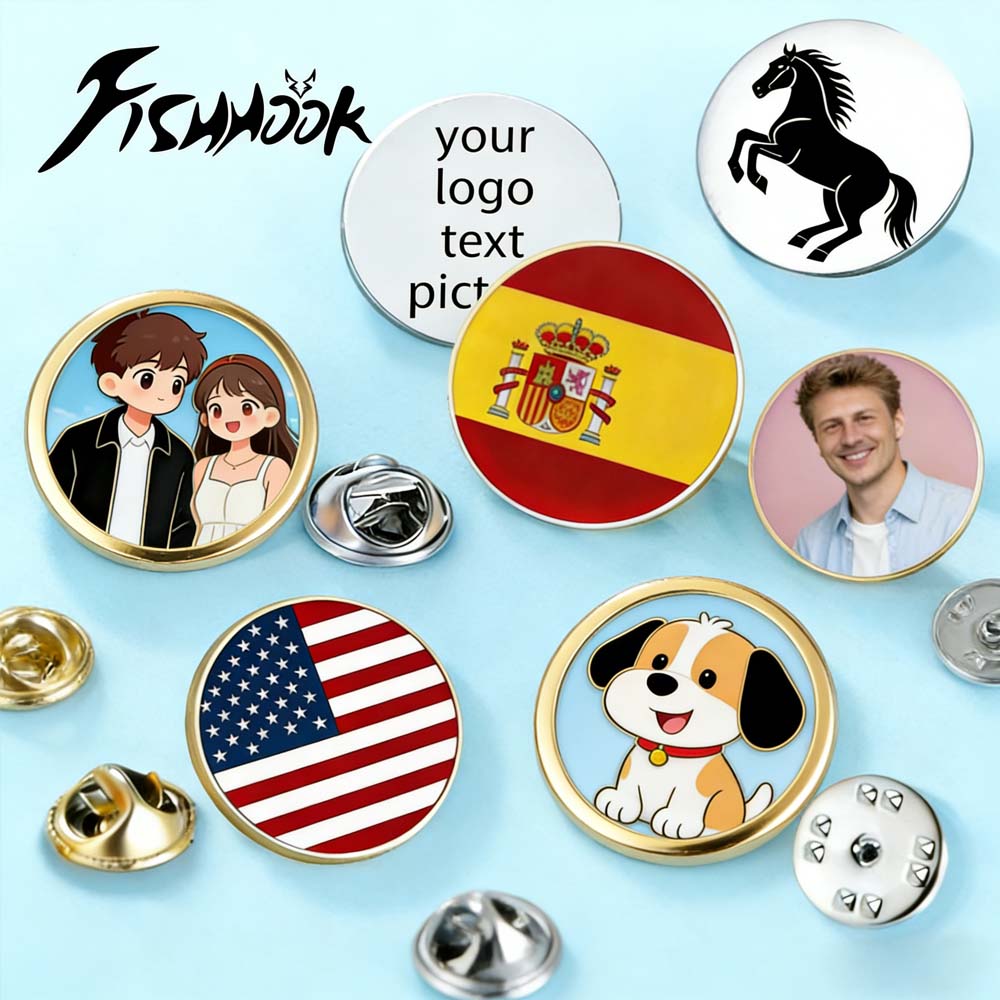 Baskılı Fotoğraf Etiketli Kişi - Men Accessories Brooch incelemesi ve fiyatı
