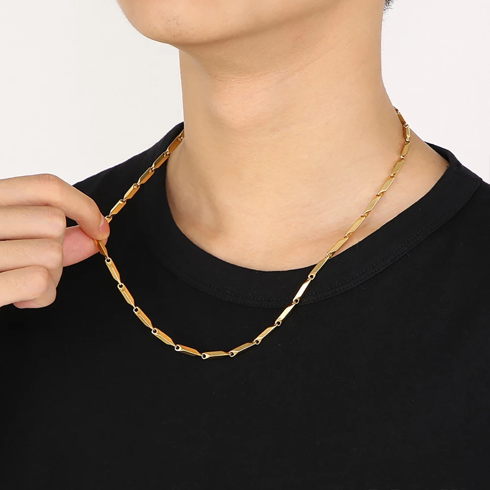 Paslanmaz çelik zincir kolye 3 - Men Accessories Ethnic incelemesi ve fiyatı