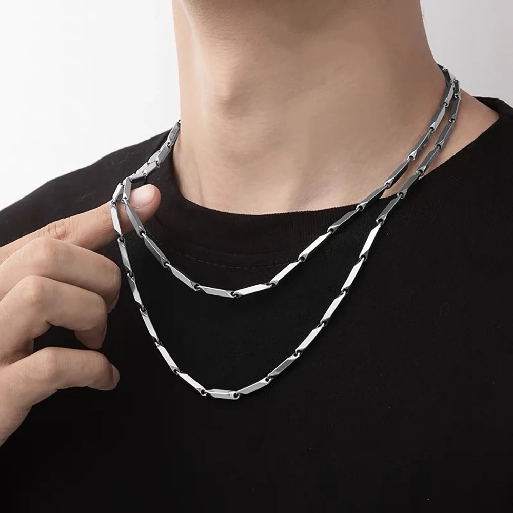 Paslanmaz çelik zincir kolye 3 - Men Accessories Ethnic incelemesi ve fiyatı