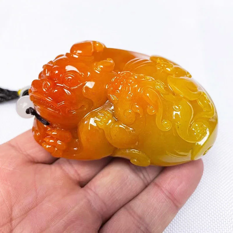 Doğal Huang Longyu Pixiu kolye - Men Accessories Pendant incelemesi ve fiyatı